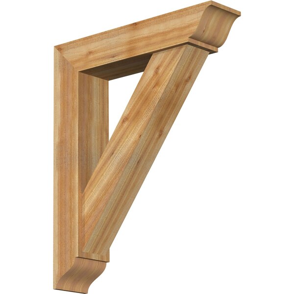 Ekena Millwork Traditional Traditional Rough Sawn Bracket w/ Offset Brace, Western Red Cedar, 8"W x 36"D x 44"H BKT0806X36X44TRA01RWR - main